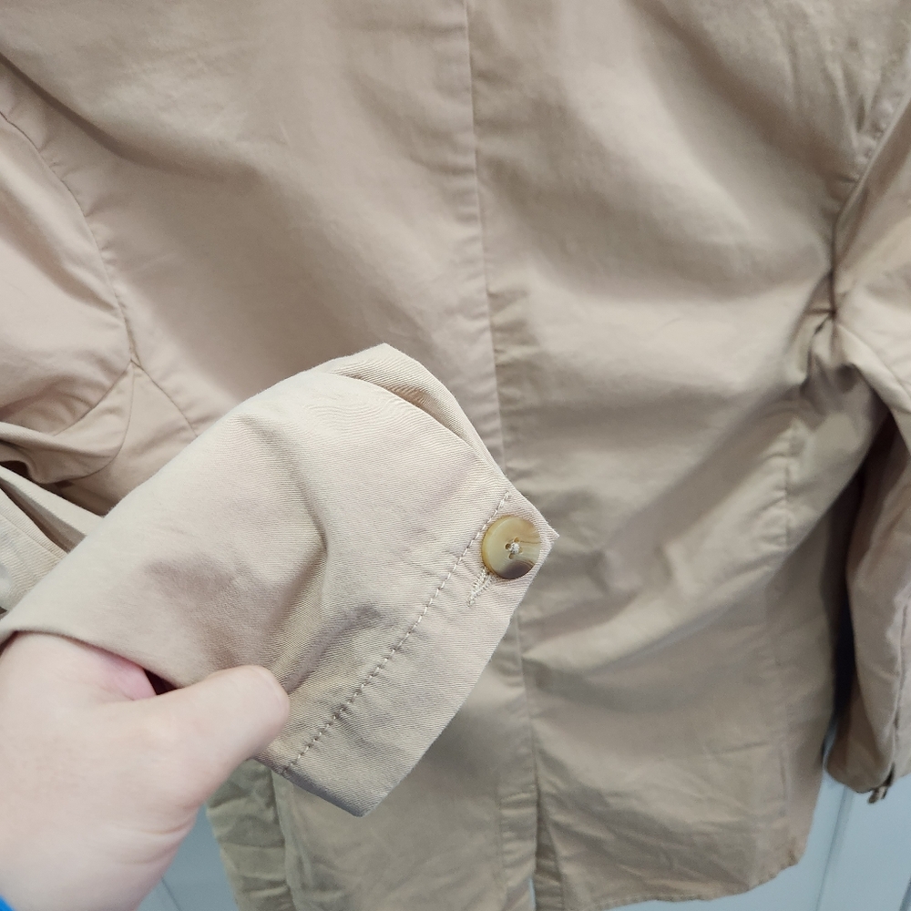 Pact Sesame Boulevard Brushed Twill Blazer Women’s XS Beige Tan With Pockets - Picture 11 of 12